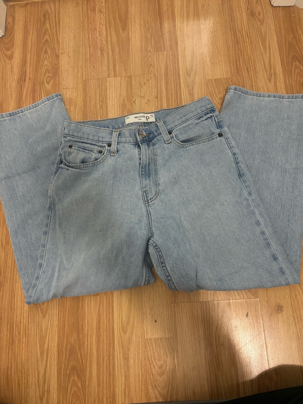 Hollister Light Wash Flared Wide-Leg Jeans